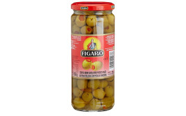 Figaro Stuffed Green Olives With Pimiento-Paste  Glass Jar  450 grams